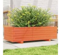 Jardinière cire marron 90x40x26,5 cm bois de pin massif