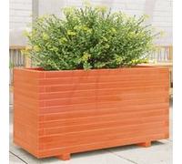 Jardinière cire marron 90x40x49,5 cm bois de pin massif