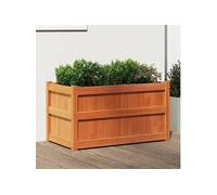vidaXL Jardinière lit surélevé – bois de pin massif, cire marron, bac à fleurs pour jardin/patio