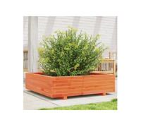Jardinière cire marron 90x90x26,5 cm bois de pin massif