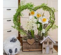 Jardinière Coeur Bois Vintage Déco Grille Lot de 2, Balcon