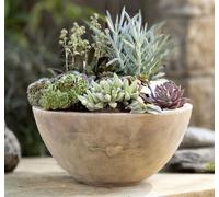 Jardinière "Cœur" en terre cuite avec finition antique, Ø 32 cm, jardinière, pot à fleurs, décoration de jardin pour l'extérieur