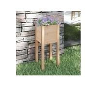 Jardinière d extérieur 31x31x70 cm bois de pin massif Marron G