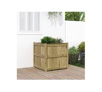 vidaXL Jardinière d'Extérieur, Lit Surélevé, Bac à Fleurs, Pot de Plantes, Boîte à Fleurs Jardin Patio Terrasse, 70x70x70 cm Bois de Pin Imprégné