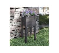 Vidaxl Jardinière D'extérieur Gris 31x31x70 Cm Bois De Pin Massif Gris