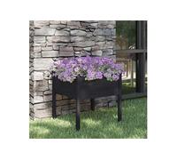 Jardinière d extérieur Noir 70x70x70 cm Bois de pin massif