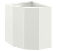 vidaXL Jardinière d'angle 30 x 30 x 35 cm Blanc en acier – Extérieur, gain de place, moderne