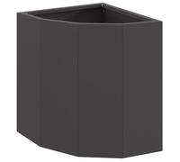vidaXL Jardinière d'angle 30×30×35 cm Noir Acier – Bac à plantes extérieur, gain de place