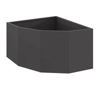 Jardinière d'angle en acier - vidaXL - 60x60x35 cm - Noir - Gain de place - Design moderne - Utilisation extérieure