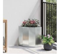 vidaXL Jardinière d'angle Argent 30 x 30 x 35 cm – Acier galvanisé, bac à plantes extérieur