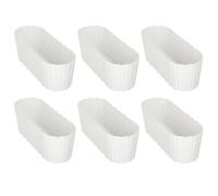 KOTARBAU® 6 pcs Jardinière Exterieur - Plastique - 40 x 13 x 13 cm - Blanc - Pot De Fleur Exterieur - Jardiniere Balcon - Rustique - Rectangulaire - Grand Cache-Pot