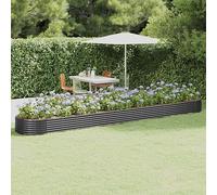 Jardinière de balcon - Jardinière surélevée en acier revêtu par pulvérisation - 544 x 100 x 36 cm - Anthracite - Pour jardin, balcon et terrasse