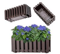 Jardinière de balcon KADAX, jardinière avec bouchon en caoutchouc, 40 cm, marron