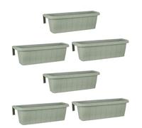 FRANKYSTAR Rondine 60 - lot de 6 balconières tressées de 60 cm avec accouplements réglables et réserve d'eau (Sauge)