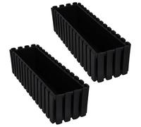 KOTARBAU® Lot de 2 Jardinières Extérieure - Plastique - 58x18x16 cm - Anthracite - Pot de Fleur - Rectangulaire - Bac à Fleurs - Jardinière Balcon - Pot de Fleur Extérieur - Facile à Nettoyer
