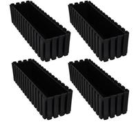 Jardinière de balcon rustique anthracite 60 cm, lot de 4