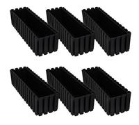 KOTARBAU® Lot de 6 Jardinières Extérieure - Plastique - 58x18x16 cm - Anthracite - Pot de Fleur - Rectangulaire - Bac à Fleurs - Jardinière Balcon - Pot de Fleur Extérieur - Facile à Nettoyer