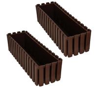 Jardinière de balcon - Rustique - Marron - 60 cm - Lot de 2
