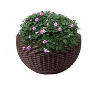 Jardinière de fleurs suspendue au mur, pots de fleurs suspendus, paniers de plan-tes en demi-cercle de style européen en rotin imitation, pour garde-corps, clôture, balcon, jardin, décoration