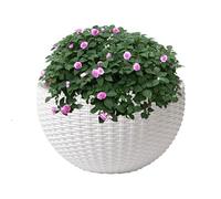 Jardinière de fleurs suspendue au mur, pots de fleurs suspendus, paniers de plan-tes en demi-cercle de style européen en rotin imitation, pour garde-corps, clôture, balcon, jardin, décoration