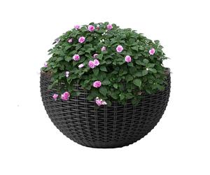 Jardinière de fleurs suspendue au mur, pots de fleurs suspendus, paniers de plan-tes en demi-cercle de style européen en rotin imitation, pour garde-corps, clôture, balcon, jardin, décoration