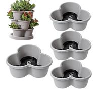 Jardinière de fraises - Design en couches ABSU - Colonne de plantation modulaire, organisateur de jardinage compact, plateau roulant à base de station de croissance | Appartement cour, porche, véranda