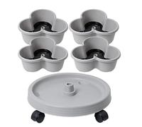 Jardinière de fraises, tour de jardin à 4 niveaux, pots de jardinage, système de jardinage intérieur avec plateau, roues flexibles pour fleurs, légumes et fruits, 31,4 x 13,5 cm, design robuste