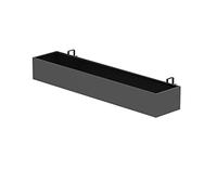 Jardinière de Garde-Corps en métal - Boîte à Fleurs de Balcon - Boîtes de Rail de Pont - Support de Plante en métal rectangulaire Porte-Pot de Fleur,Noir,80x20x13cm