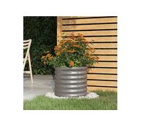 Vidaxl Jardinière De Jardin Acier Enduit De Poudre 40x40x36 Cm Gris Gris