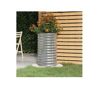 Vidaxl Jardinière De Jardin Acier Enduit De Poudre 40x40x68 Cm Argenté