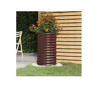 Vidaxl Jardinière De Jardin Acier Enduit De Poudre 40x40x68 Cm Marron