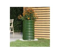 Vidaxl Jardinière De Jardin Acier Enduit De Poudre 40x40x68 Cm Vert Vert