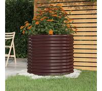 Vidaxl Jardinière De Jardin Acier Enduit De Poudre 40x40x68 Cm Marron