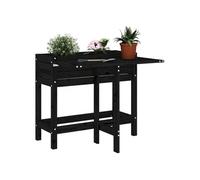 Vidaxl Jardinière De Jardin Avec Dessus Pliable Noir Bois Pin Massif