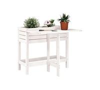 vidaXL Jardinière de jardin avec plateau pliant blanc bois pin massif825122 G