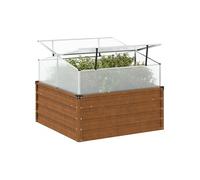 vidaXL Jardinière avec serre 4008962 Acier résistant aux intempéries Marron G