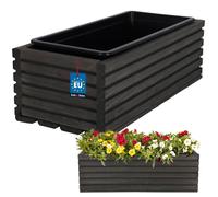 Jardinière de jardin en bois KOTARBAU® pour terrasse avec insert anthracite 44 x