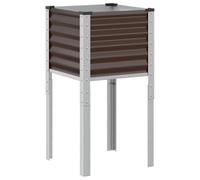 Jardinière de jardin marron 45 x 45 x 88 cm en acier | Acier, marron, 45 x 45 x 88 cm, assemblage requis, utilisation extérieure, grand espace pour plantes