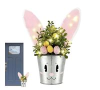 Jardinière de Pâques - Décoration printanière Amusante avec lumières, Pot de Fleurs en Forme de Lapin, Support de Lumineux décoratif, Accent saisonnier Festif | Décor de jardinière, pour i