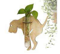 Jardinière de propagation murale, terrarium végétal avec support en bois, Vases de propagation de porte-propagées en forme de dinosaure, Station de propagation de l'eau, jardinière murale intérieure p
