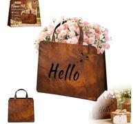Jardinière de sac à main en métal rustique, décor Hello Welcome, boîte à fleurs décorative en forme de sac, Pot de fleur for jardin extérieur, porche, Patio, pelouse