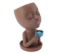 Jardinière de Visage en Résine, Pot de Jardinière Créatif et Mignon avec Trou de Drainage, Jardinières de Têtes de Fleurs pour Plantes D'intérieur et D'extérieur, Jardinières (4#)