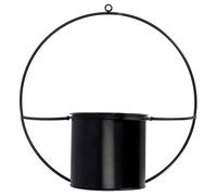 Jardinière déco ronde d'intérieur en métal noir Fixation murale