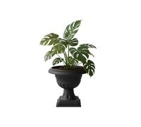 Jardinière décorative sur pied - BOTLE - Ø 39 cm H 41 cm - Graphite - Plastique durable - Rond