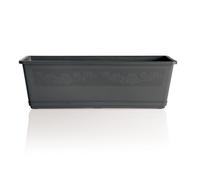 Jardinière décorée avec soucoupe ""Balconella"" - Gris anthracite - 7L