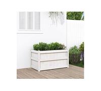 Vidaxl Jardinière D'extérieur Blanc 90x50x50 Cm Bois De Pin Massif