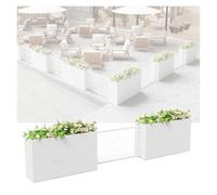 Jardinière d'extérieur en acier avec séparateurs 300 x 70 cm, parfaite pour les restaurants, les espaces commerciaux, les salles à manger, l'affichage de fleurs moderne, clôture basse durable pour