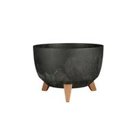 Jardinière d'extérieur Mica Decorations Doppio Noir Plastique H18.5xl33xL33cm