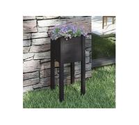 Jardinière d'extérieur Noir 31 x 31 x 70 cm Bois de pin massif