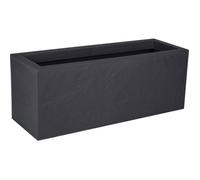 Jardinière EDA Balcon Volcania Effet Pierre Anthracite 25 litres - 59 x 19,5 x 22,8 cm
